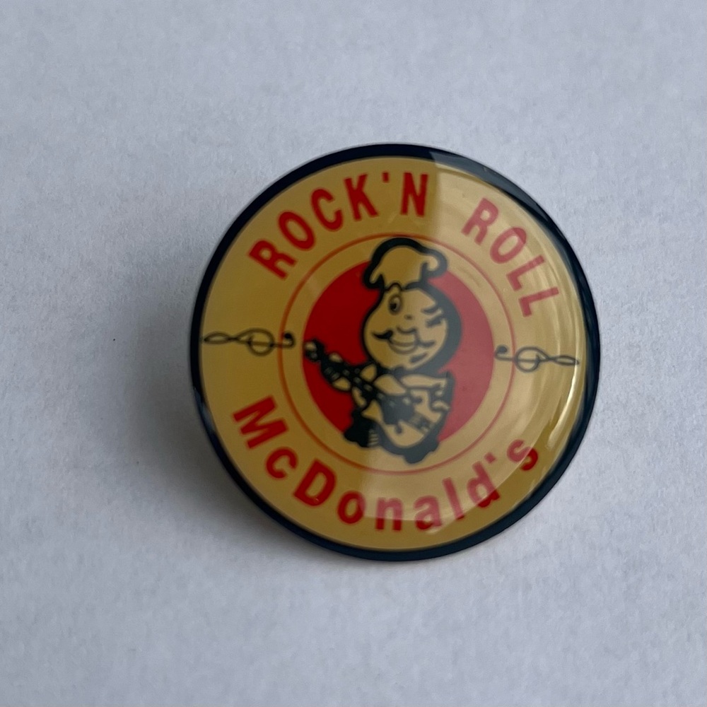 McDonald’s McDonalds Speedee Lapel Hat Pin Rock ‘N Roll Guitar